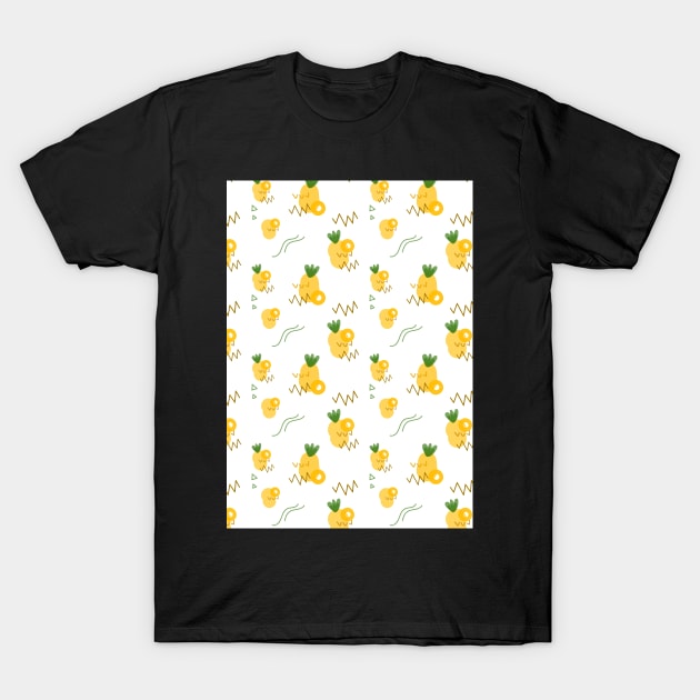 Pineapple pattern T-Shirt by design-universe